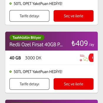 Vodafone Taahhüt Yenileme Veya Tarifemi Kullanmak