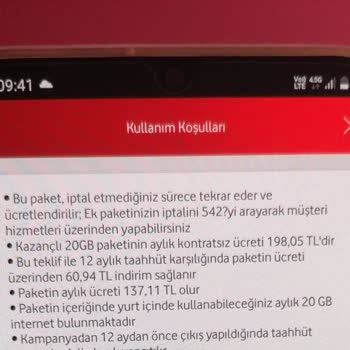 Vodafone Fatura Tarife Ek Paket