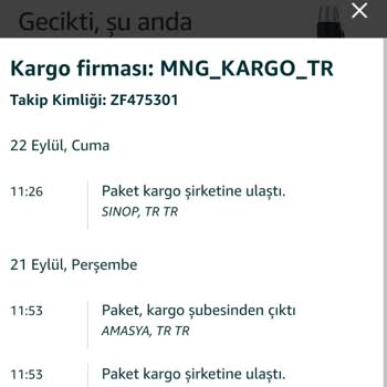 MNG Kargo Amazon Kargom Ayancık Şubesinde 4 Gündür Bekliyor