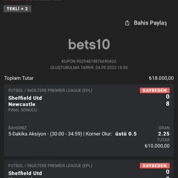 Bets10 Kazanan Kuponu Kaybedene Düşürdüler