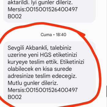 Akbank HGS Ürünü Teslimi Hakkında