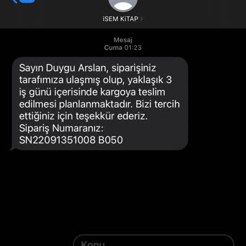 İsem Kitap Parasını Peşin Ödediğim Siparişim Gönderilmiyor!