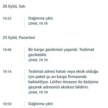 Amazon Gönderim Teslim Edilmiyor