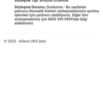 Allianz Yaşam ve Emeklilik BES İptal Edilmiyor