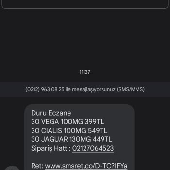 Türk Eczacılar Birliği Duru Eczaneden Mesaj Gelmesi