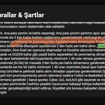Royalbet Hesabımdaki Paranın Verilmemesi