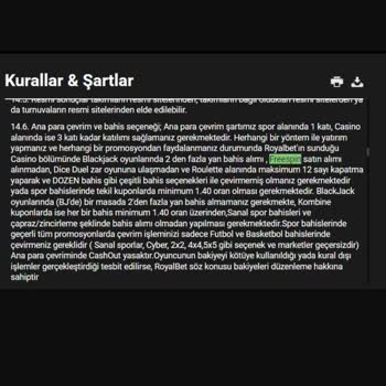 Royalbet Hesabımdaki Paranın Verilmemesi