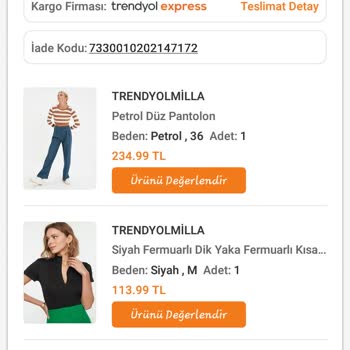 Trendyol'da Satıcıya Ulaşmayan Ürünler Ve Yapılmayan Ücret İadem!