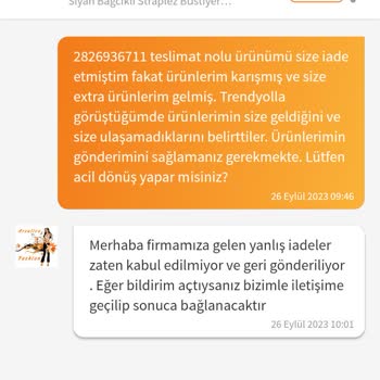 Trendyol'da Satıcıya Ulaşmayan Ürünler Ve Yapılmayan Ücret İadem!
