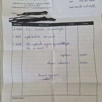 Erga Art Design Eşya Siparişi Verdiğimiz Firmadan Teslimat Sorunu