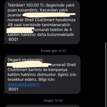 Shell Yüzüncü Yıl Kampanyasına Katılamıyorum.