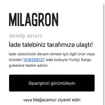 Milagron'dan Satın Almış Olduğum Elbisenin Para İadesi