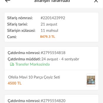 Gelmeyen Kargo Azerbaycan Trendyol