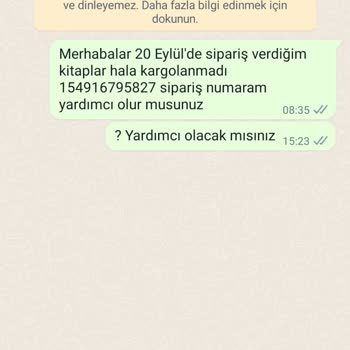 YKMkitap Kargolanmayan Sipariş, Ulaşılamayan Firma Ve İptal Edilmeyen Sipariş