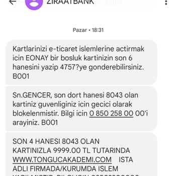 Ziraat Bankası Ziraat Harcama İtirazı