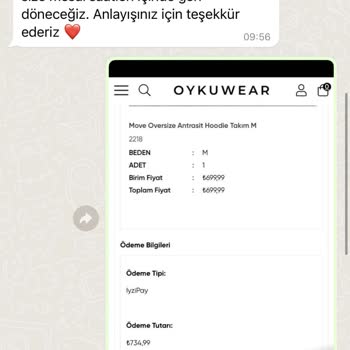 Oyku Wear Ödemesini Yaptığım Ürünü Vermiyorlar Paramı İade Etmiyorlar