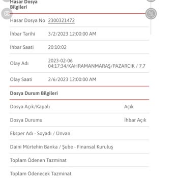 DASK (Doğal Afet Sigortaları Kurumu) Deprem Sonrası Sigorta Ödemesi Yapılmadı