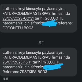 Masterpass Benim Olmayan Ödeme