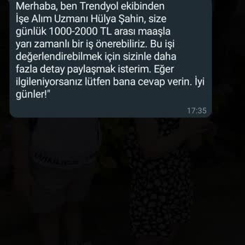 WhatsApp'a Gelen Yurt Dışı Numaradan Trendyol İse Alim Sorumlusuyum