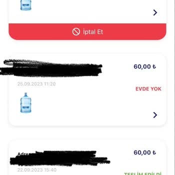 Erikli Su Teslim Edilmeyen Sipariş