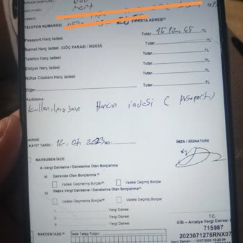 Muratpaşa Vergi Dairesi Pasaport Harç İade. Gecikmesi.