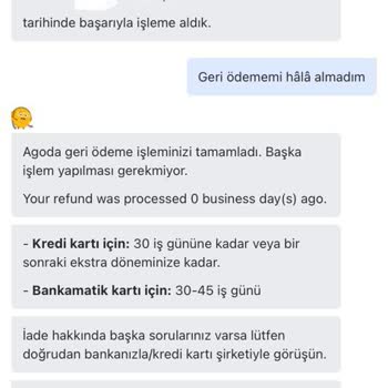 Agoda.com Para İadesi Ve Net Bilgi Vermemesi