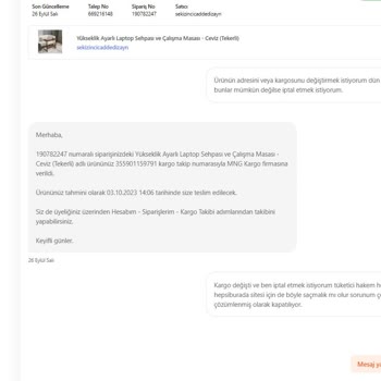 Hepsiburada Ürün Kargo Sorunu