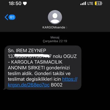 Kargomsende / Kargola Firması Siparişimi Kaybetti