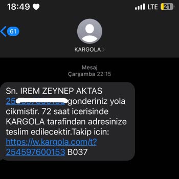 Kargomsende / Kargola Firması Siparişimi Kaybetti