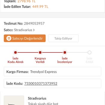 Trendyol Ve Stradivarius'tan Yapılmayan İade