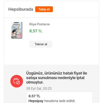 Hepsiburada Kampanyası Ve Satın Alınan Ürünlerin İptali