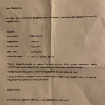 Nike Eşofman Altımın Değişmesini İstiyorum