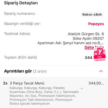 Yemeksepeti Haksız Kazanç Eksik Ürün