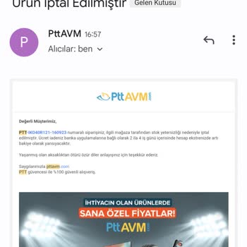 Epttavm'den Sipariş Verdim, Ürünüm İptal Edildi Ve Daha Yüksek Fiyata Satılıyor