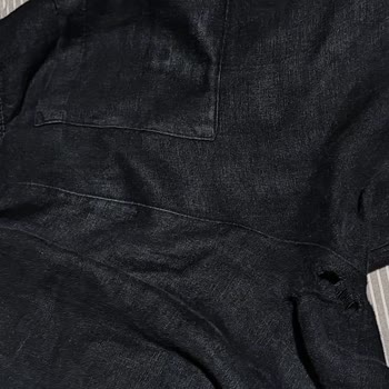 Mavi Keten Pantolon Ağı Yırtılması