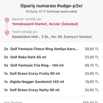 Yemeksepeti Market İade Sorunu Yaşıyorum