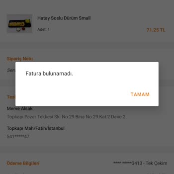 Trendyol Yemek Teslim Edilmeyen Ve Parası Da İade Edilmeyen Sipariş