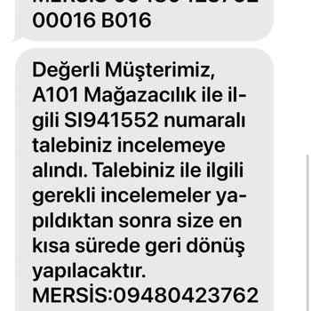 A101 Çözüm Merkezinin İlgisiz Oluşu