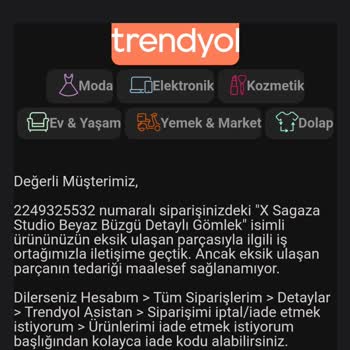 Trendyol Kusurlu Ürün Ve Değişim Sağlanmaması