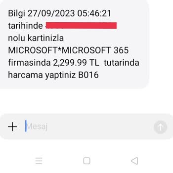 Microsoft 365 Harcama Şikayeti