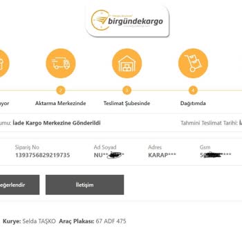 A101 Online Alışverişim Teslim Edilmedi