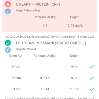 Samsun Eğitim ve Araştırma Hastanesi CRP Ve Wbc Yüksekliği Olmasına Rağmen Tedavi Verilmemesi