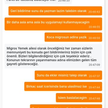 Migros Yemek Siparişimi Getirmeyip Paramı Aldı