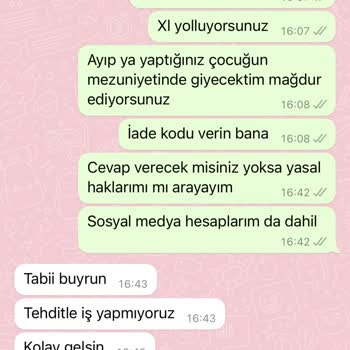 ElbiseXXL Yanlış Ürün Gönderilip İade Yapılmadı