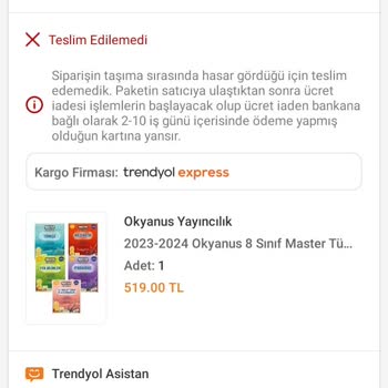 Trendyol Express Kargom Zarar Görmüş