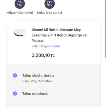Hepsiburada'dan Aldığım Robot Süpürgemden Haber Alamıyorum