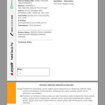 Arçelik Servis Sebili Bozdu