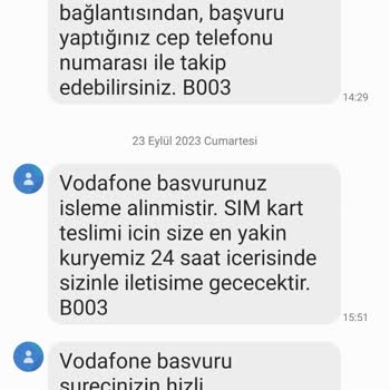 Vodafone Geri Dönüş Yapılmadı