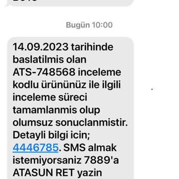 Atasun Optik Kusuru Olmayarak Verdiğim Ürün Kusurlu Geri Verildi.