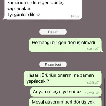 Enza Home Geç Ve Hasarlı Teslimat Telefonlarımı Açmıyorlar